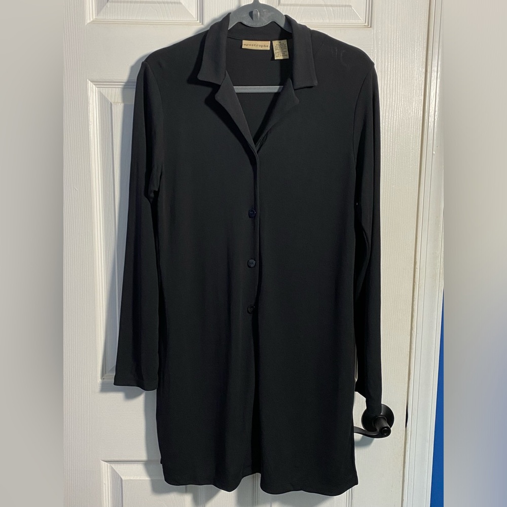 Apostrophe Duster Jacket, Black, Medium